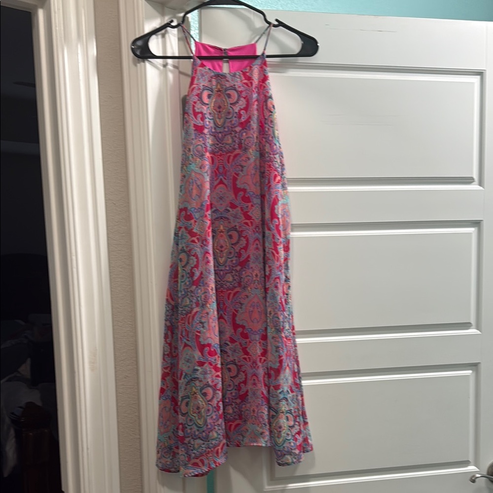 Everly Pink and Blue Paisley Dress
